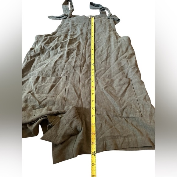 Altar’d State Green Linen Overall Romper Small - Picture 10 of 12